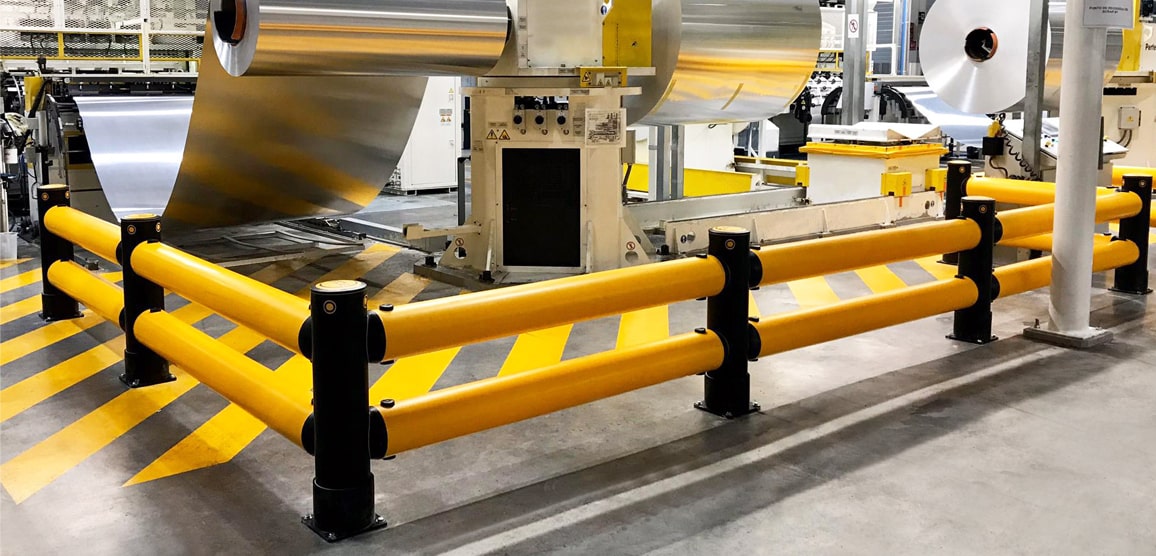 Industrial Safety Guardrails Protecting Machinery from Vehicle Impacts
