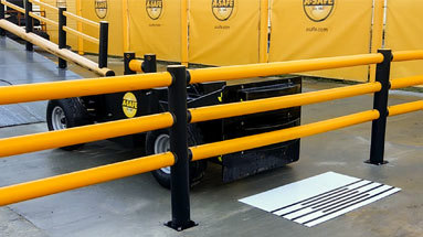 Impact Rated Pedestrian Walkway Barriers being Tested