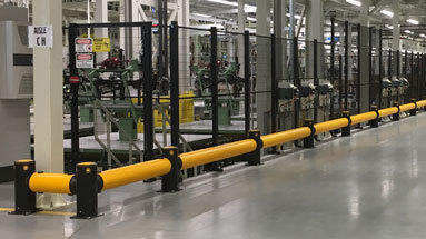 Modular polymer forklift guardrails