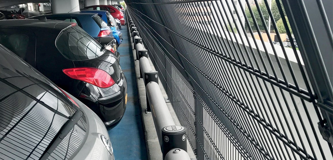 Parking lot guardrails