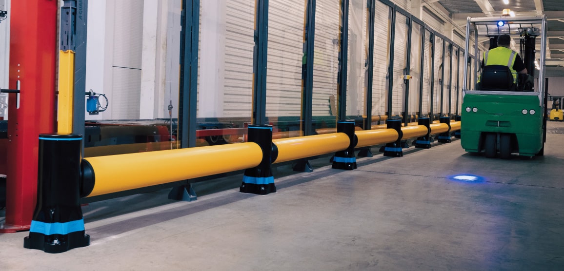 Forklift Barriers Protecting Machinery From Impact - A-SAFE Traffic Guardrails